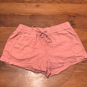 Pink Linen Shorts